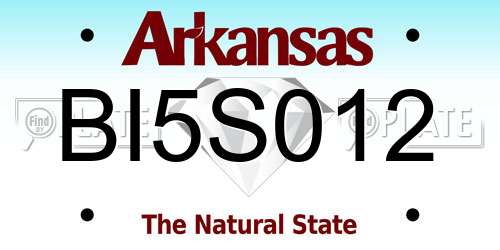 BI5S012 Arkansas License Plate