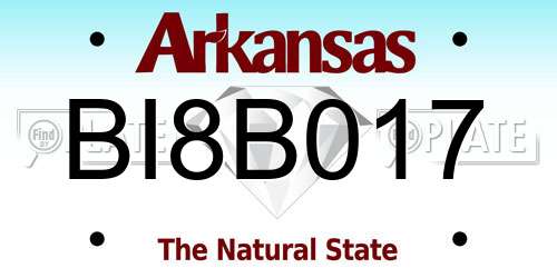 BI8B017 Arkansas License Plate