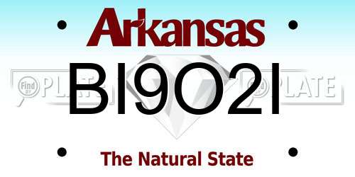BI9O2I Arkansas License Plate