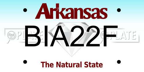 BIA22F Arkansas License Plate