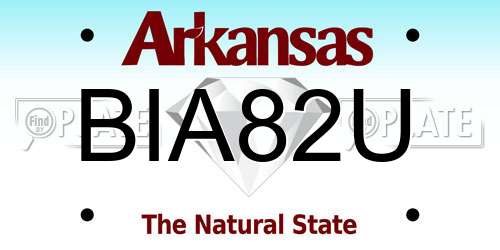 BIA82U Arkansas License Plate