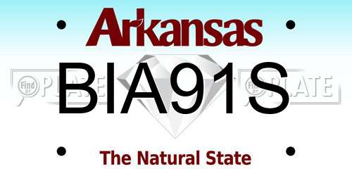 BIA91S Arkansas License Plate