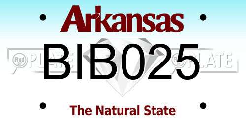 BIB025 Arkansas License Plate