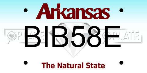 BIB58E Arkansas License Plate