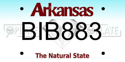 BIB883 Arkansas License Plate