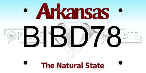 BIBD78 Arkansas License Plate