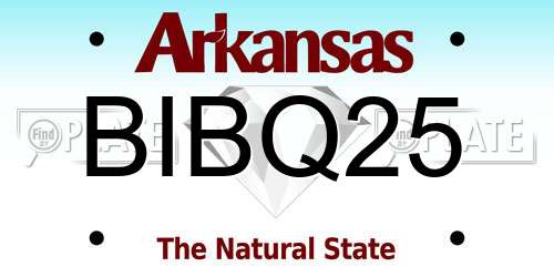 BIBQ25 Arkansas License Plate