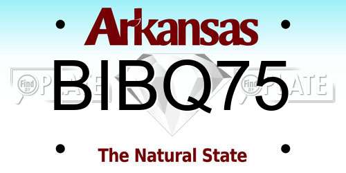 BIBQ75 Arkansas License Plate