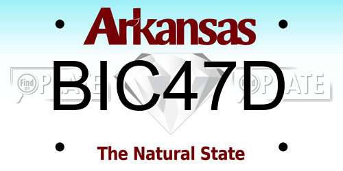 BIC47D Arkansas License Plate