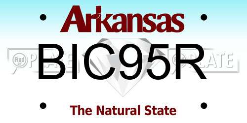 BIC95R Arkansas License Plate