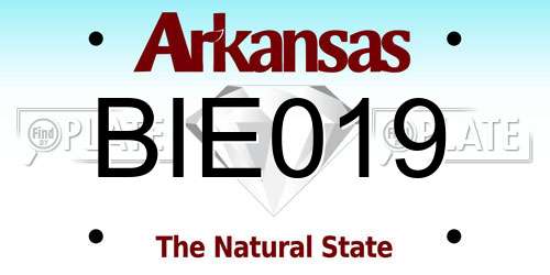 BIE019 Arkansas License Plate