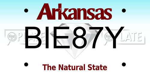 BIE87Y Arkansas License Plate