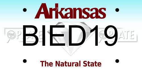 BIED19 Arkansas License Plate
