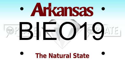 BIEO19 Arkansas License Plate