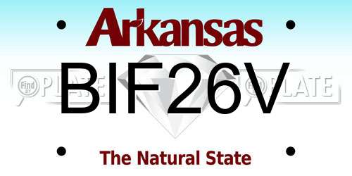 BIF26V Arkansas License Plate