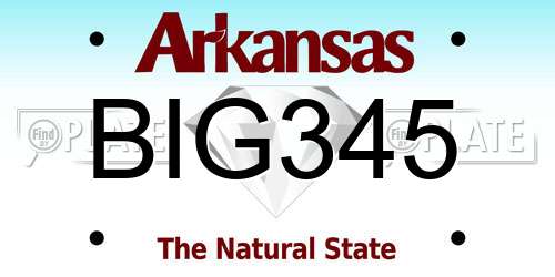 BIG345 Arkansas License Plate