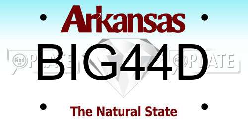 BIG44D Arkansas License Plate