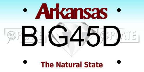 BIG45D Arkansas License Plate