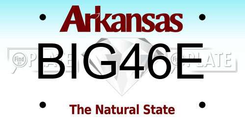 BIG46E Arkansas License Plate