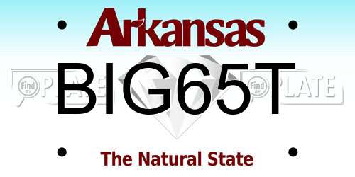 BIG65T Arkansas License Plate