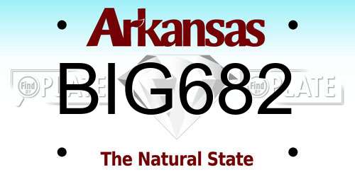 BIG682 Arkansas License Plate