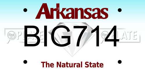 BIG714 Arkansas License Plate