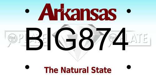 BIG874 Arkansas License Plate
