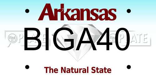BIGA40 Arkansas License Plate