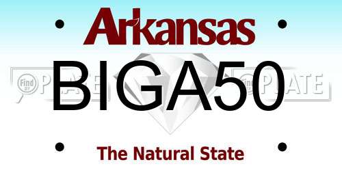 BIGA50 Arkansas License Plate