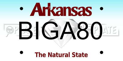BIGA80 Arkansas License Plate