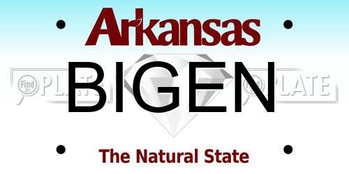 BIGEN Arkansas License Plate