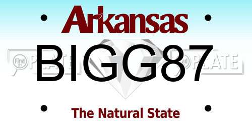BIGG87 Arkansas License Plate