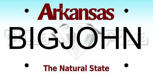 BIGJOHN Arkansas License Plate