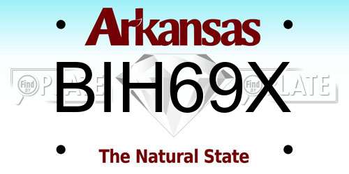 BIH69X Arkansas License Plate