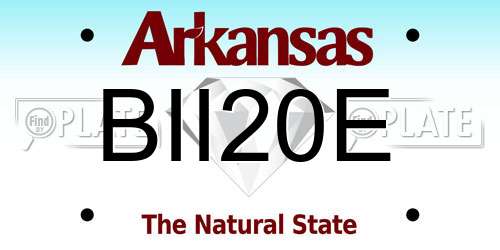 BII20E Arkansas License Plate