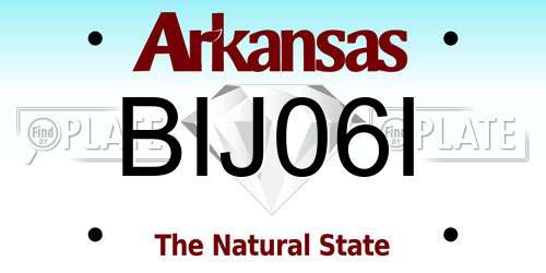 BIJ06I Arkansas License Plate