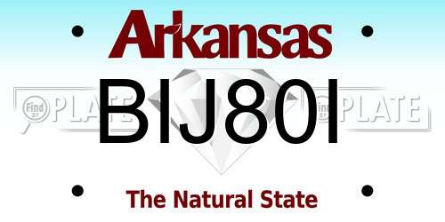 BIJ80I Arkansas License Plate