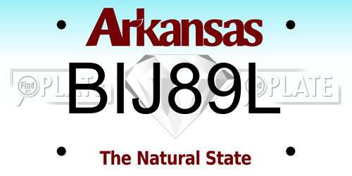 BIJ89L Arkansas License Plate