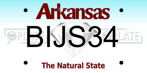 BIJS34 Arkansas License Plate
