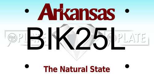 BIK25L Arkansas License Plate