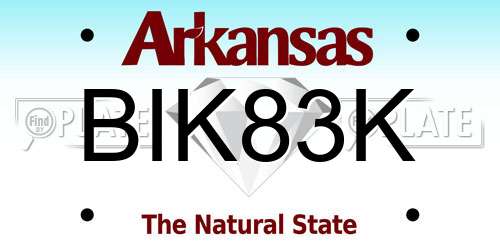 BIK83K Arkansas License Plate