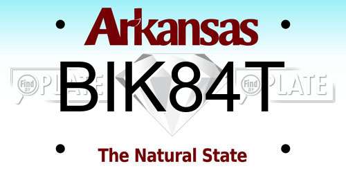 BIK84T Arkansas License Plate