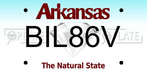 BIL86V Arkansas License Plate
