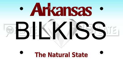 BILKISS Arkansas License Plate