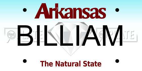 BILLIAM Arkansas License Plate