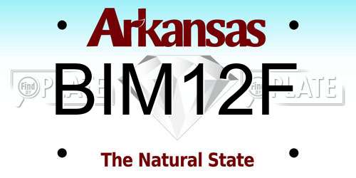 BIM12F Arkansas License Plate
