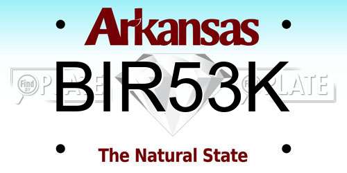 BIR53K Arkansas License Plate
