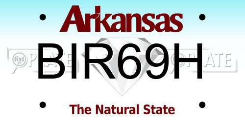 BIR69H Arkansas License Plate