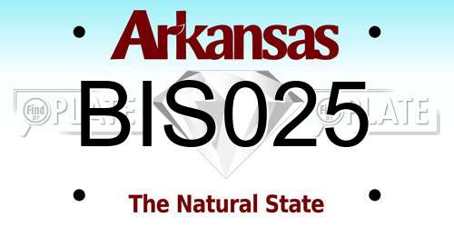 BIS025 Arkansas License Plate