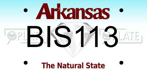 BIS113 Arkansas License Plate